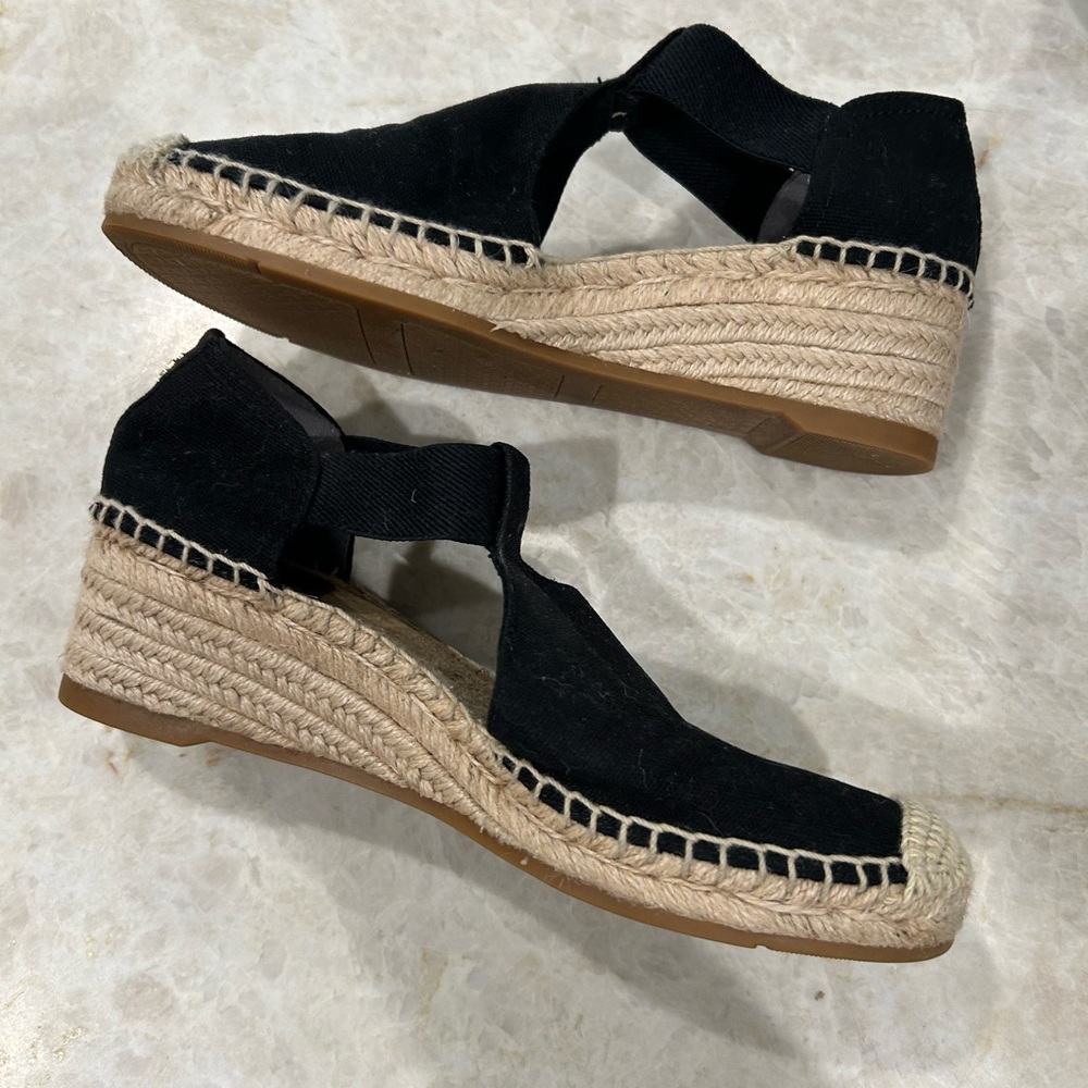 Tory Burch Black and Tan Espadrilles